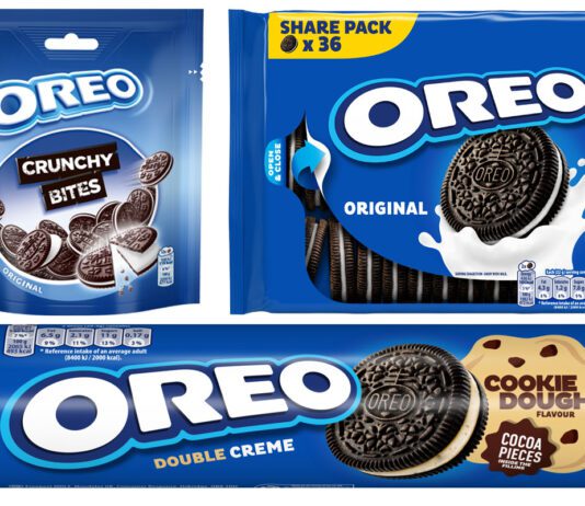 Oreo rolls out new Cookie Dough flavour and sharing packs Pack shots of Oreo Crunchy Bites, Oreo Sharing Tray and Oreo Cookie Dough.