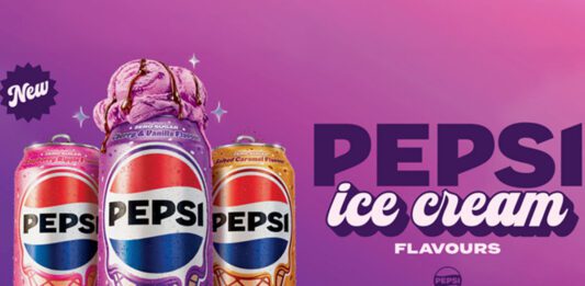 Retailers set to win in Pepsi Ice Cream competition Advert for the Pepsi Treats range featuring cans of Pepsi Raspberry Ripple, Cherry & Vanilla and Salted Caramel.
