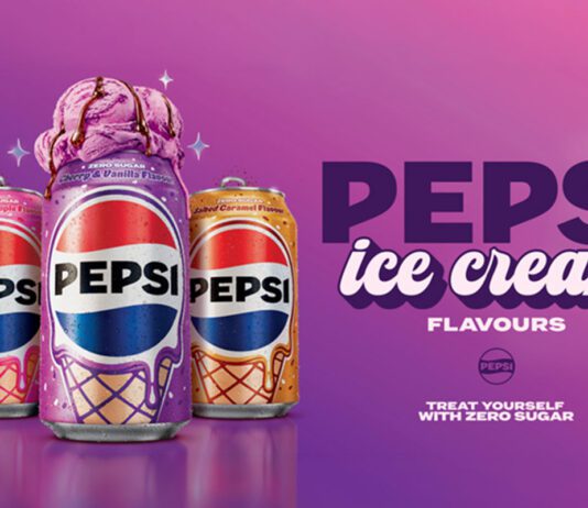 Retailers set to win in Pepsi Treats competition Advert for the Pepsi Treats range featuring cans of Pepsi Raspberry Ripple, Cherry & Vanilla and Salted Caramel.
