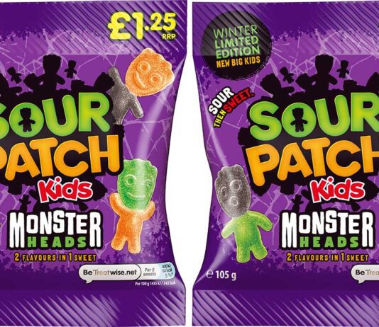 Mondelēz International unveils Halloween line-up The special-edition Sour Patch Kids Monster Heads seasonal Halloween innovation features “Big Kids” jelly pieces in spooky monster-head shapes.