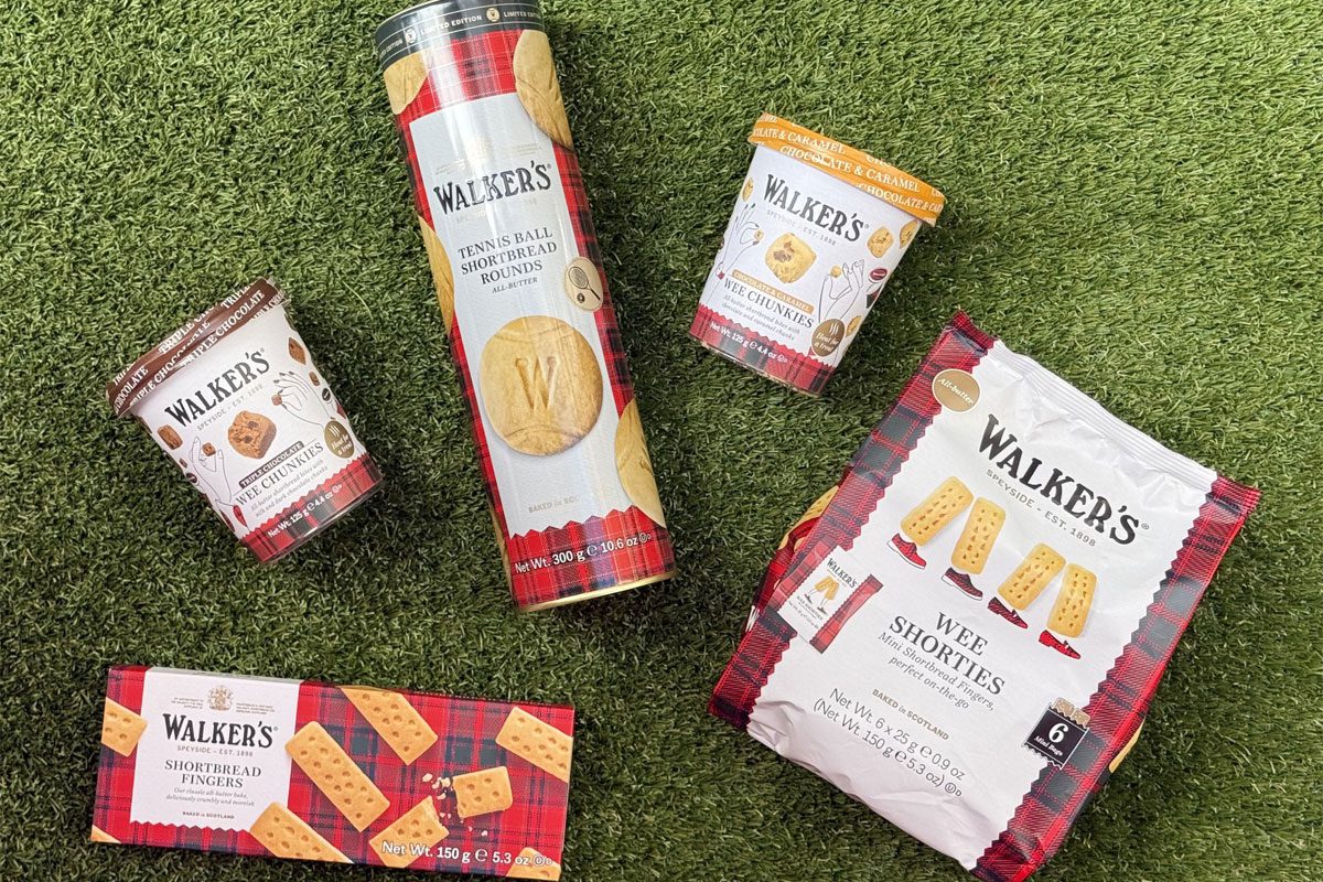 A selection of Walker's Shortbread products included in the Walker's Perfect Serve Hamper.
