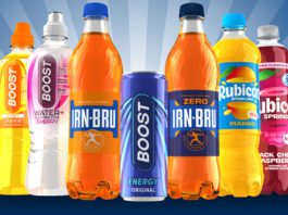 AG Barr offers retailers the chance to win £20k refit Pack shots of Boost Sport Orange, Boost Water+, Irn-Bru, Boost Energy Original, Irn-Bru Zero, Rubicon Sparkling Mango and Rubicon Spring Black Cherry Raspberry.
