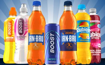 AG Barr offers retailers the chance to win £20k refit Pack shots of Boost Sport Orange, Boost Water+, Irn-Bru, Boost Energy Original, Irn-Bru Zero, Rubicon Sparkling Mango and Rubicon Spring Black Cherry Raspberry.