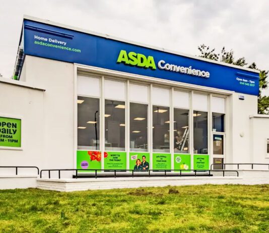 Asda Convenience rolls out with One-O-One partnership Exterior image of the Asda Convenience store on Croftfoot Road in Glasgow.