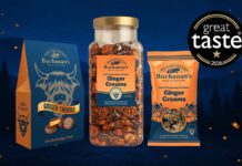 Buchanan’s wins Great Taste Award for Ginger Creams Promotional image of Buchanan's Dark Chocolate Fondant Ginger Creams winning a Great Taste Award featuring pack shots of Buchanan's Ginger Creams in three different pack formats.