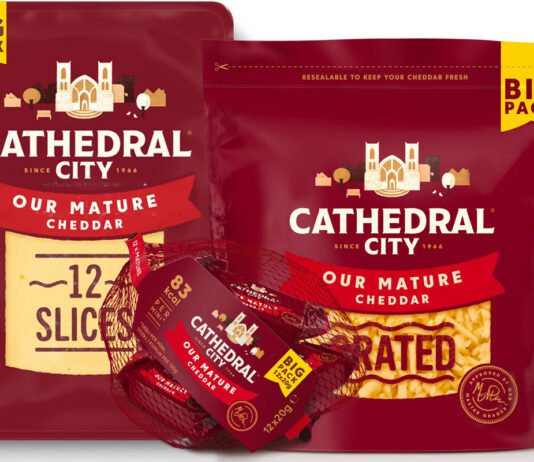Lactalis acquires Saputo dairy brands Pack shots of Cathedral City formats including Sliced, Grated and Mini Cheddars.