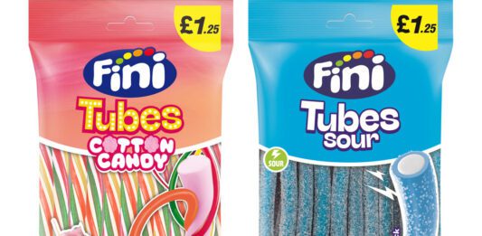 Fini expands Tubes range with new flavours Pack shots of Fini Tubes Cotton Candy and Fini Tubes Sour Blue Raspberry.
