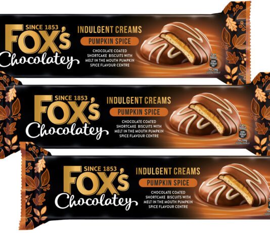 Fox’s Biscuits unveils new Pumpkin Spice flavour Pack shots of Fox's Chocolatey Pumpkin Spice Creams biscuits.