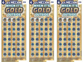 Allwyn launches biggest jackpot for Scratchcard games Images of the 'When It's Gold Outside' Scratchcard from The National Lottery.