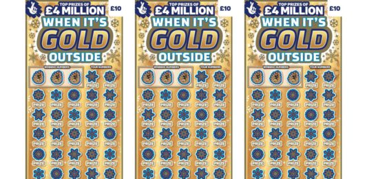 Allwyn launches biggest jackpot for Scratchcard games Images of the 'When It's Gold Outside' Scratchcard from The National Lottery.