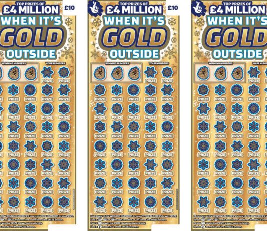 Allwyn launches biggest jackpot for Scratchcard games Images of the 'When It's Gold Outside' Scratchcard from The National Lottery.