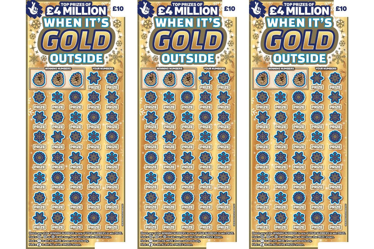 Images of the 'When It's Gold Outside' Scratchcard from The National Lottery.