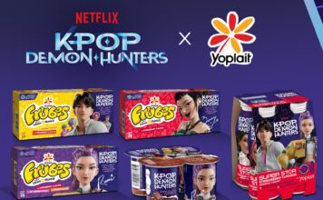 Yoplait unveils K-Pop Demon Hunters collaboration Promotional image of the Yoplait and Netflix K-Pop Demon Hunters range featuring packs of Frubes, yoghurts and yoghurt drinks with characters from the animated film.