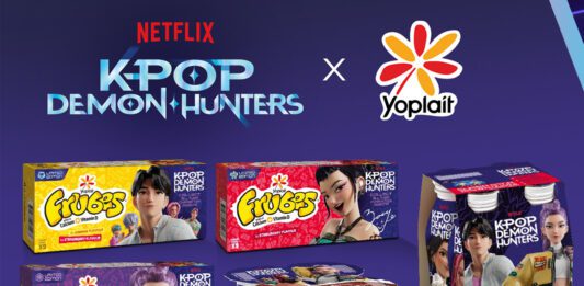 Yoplait unveils K-Pop Demon Hunters collaboration Promotional image of the Yoplait and Netflix K-Pop Demon Hunters range featuring packs of Frubes, yoghurts and yoghurt drinks with characters from the animated film.