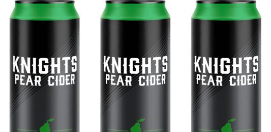 Knights Cider expands with Premium Pear Pack shots of Knights Cider Premium Pear cans.