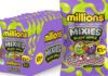 Golden Casket rolls out new Millions Mixies Pack shot of Millions Mixies Apple Blackcurrant as well as a full shelf tray of the bags of sweets.