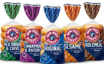 New York Bakery rolls out pre-sliced bagels Pack shots of New York Bakery pre-sliced bagels range including Red Onion & Chive, Cinnamon & Raisin, Original, Sesame and Wholemeal.