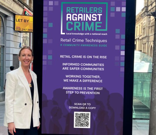 Retailers Against Crime launches national billboard campaign Stephanie Karte, chief executive at Retailers Against Crime, stands next to an electronic billboard in Glasgow's Buchanan Street which features the Retailers Against Crime marketing campaign.