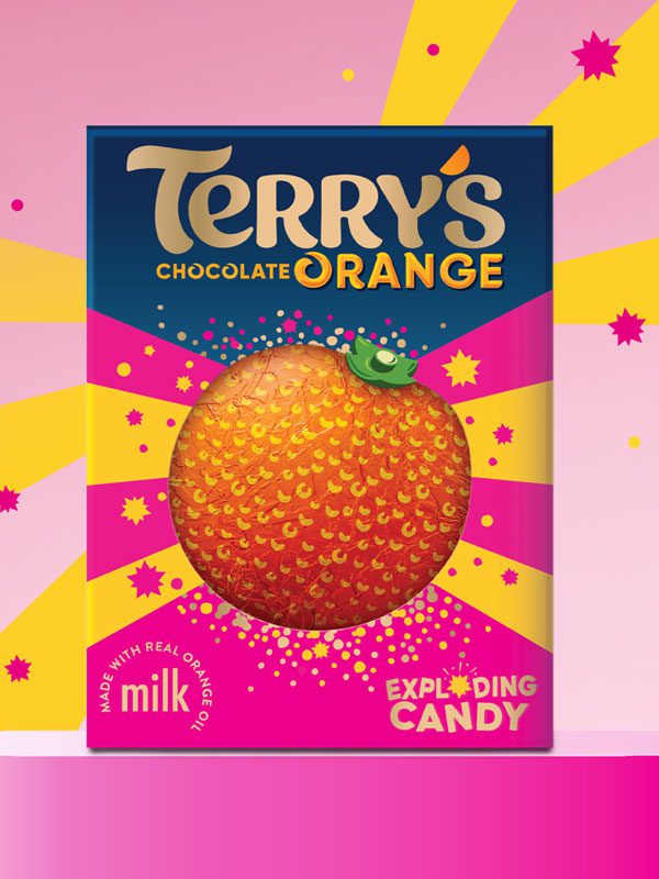 Promotional image of the Terry's Chocolate Orange Exploding Candy variant.