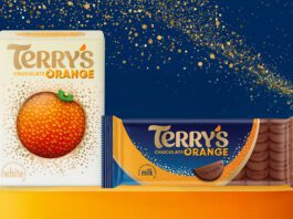 Terry’s debuts chocolate orange Christmas range Promotional image for the Terry's Chocolate Christmas range featuring pack shots of Terry's White Chocolate Orange and Terry's Chocolate Orange XL tablet bar.