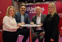 Promo delivers sales uplift for Unitas members (L to R) Ashleigh Cheetham, Gurms Athwal, David Cooke and Belinda Parkinson sit together at a table during the Unitas trade exhibition.