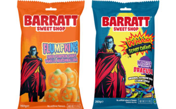 Barratt unveils new Dracula sweets range Pack shots of Barratt Sweet Shop Flumpkins and Wham Scary Chews.