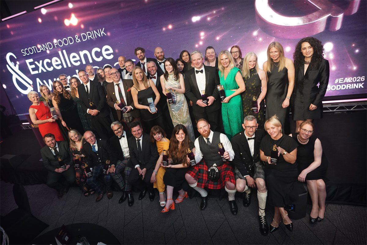 An image of the winners at the Scotland Food & Drink Excellence Awards 2026.