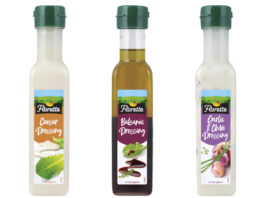 Florette launches a new trio of Salad Dressings Pack shots of Florette Caesar Dressing, Balsamic Dressing and Garlic & Chive Dressing.