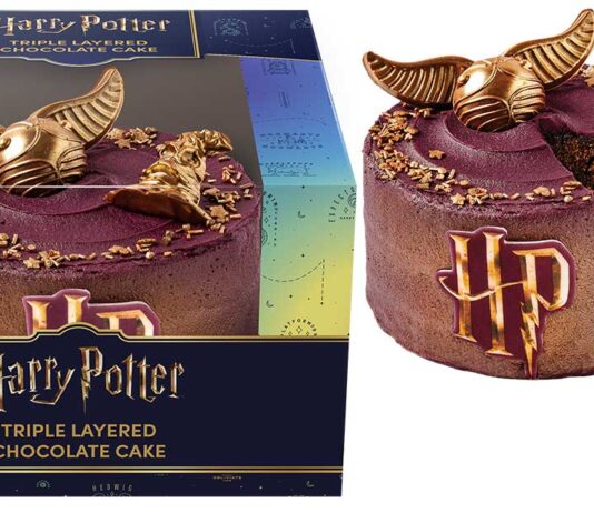 Finsbury conjures up Harry Potter cake Finsbury Food Group is celebrating the 25th anniversary of the Harry Potter movie franchise with a new Hogwarts-themed chocolate celebration cake.