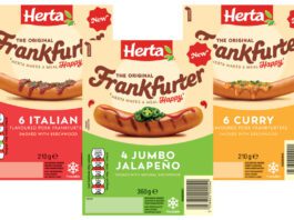 Herta unveils new flavour-led Frankfurters Pack shots of Herta Frankfurter Italian Sausages, Curry Sausages and Jumbo Jalapeño Sausages.