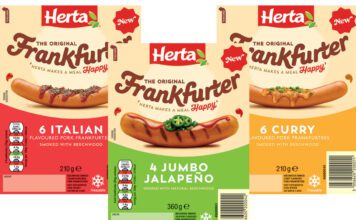 Herta unveils new flavour-led Frankfurters Pack shots of Herta Frankfurter Italian Sausages, Curry Sausages and Jumbo Jalapeño Sausages.