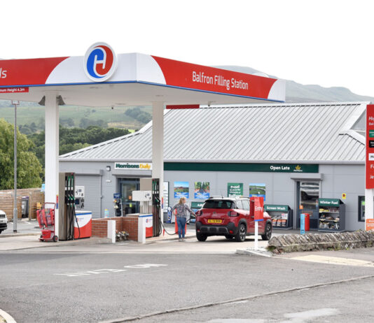 Rising fuel costs push inflation back up Exterior image of Balfron Filling Station forecourt.