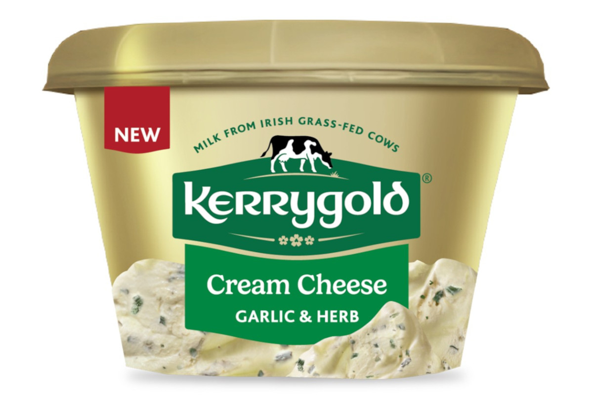 Pack shot of Kerrygold Cream Cheese Garlic & Herb.