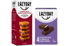 Lazy Day expands free-from range Pack shots of Lazy Day Cornflake & Honey Tiffin and Chocolate & Vanilla Cake Bars.