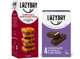 Lazy Day expands free-from range Pack shots of Lazy Day Cornflake & Honey Tiffin and Chocolate & Vanilla Cake Bars.