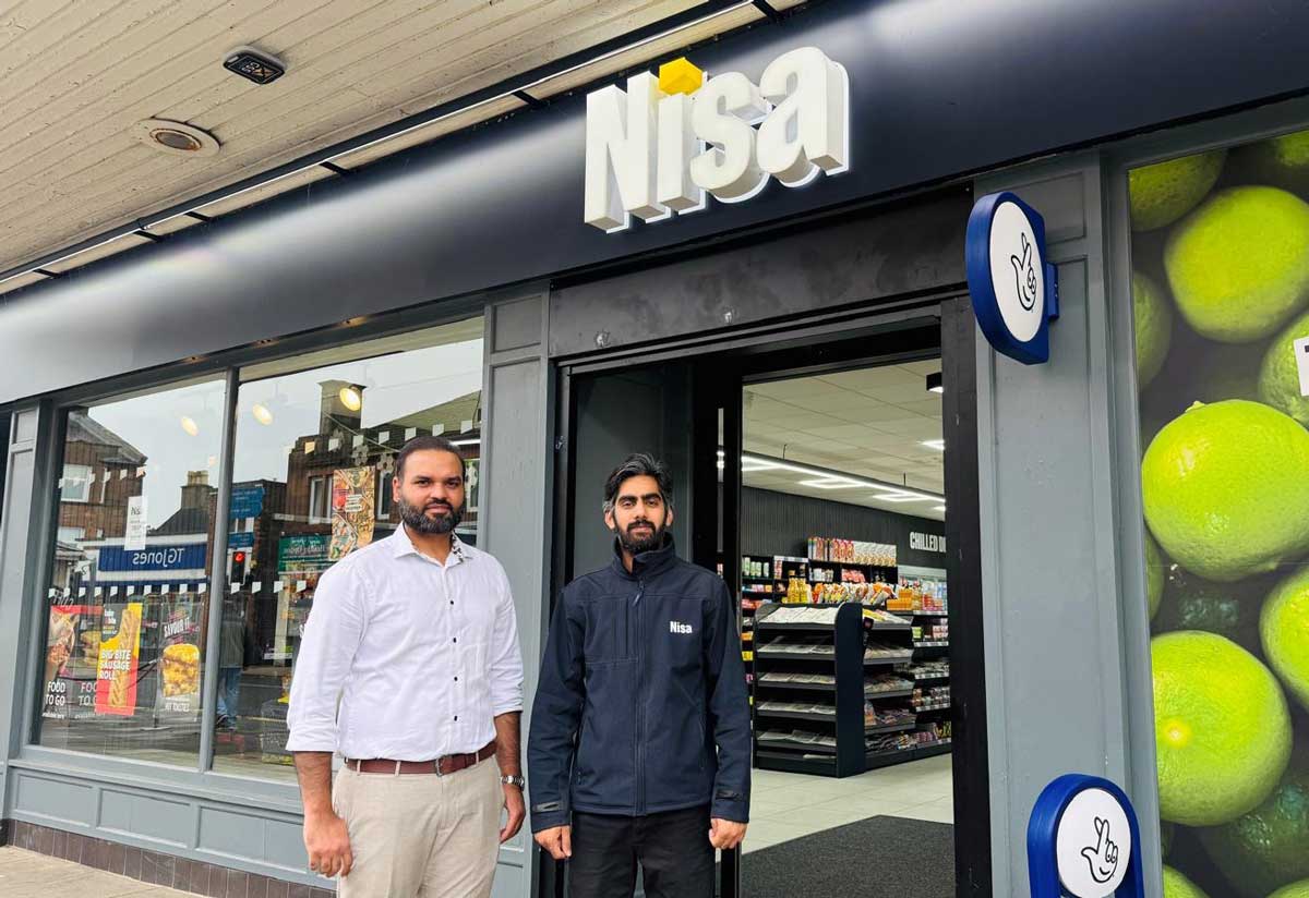 From left, owner Zaib Bal with Abdullah Bhatti outside the new Nisa Troon that gives local shoppers access to Co-op brand products.