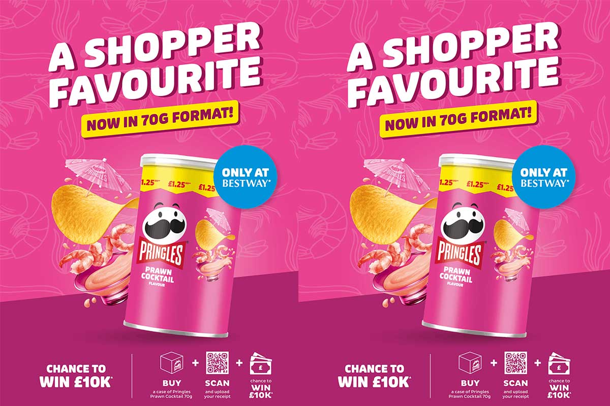 Convenience retailers are in with a chance of winning £10,000 in a competition to mark the launch of a new Pringles Prawn Cocktail 70g, £1.25 PMP, on-the-go format exclusively to Bestway.