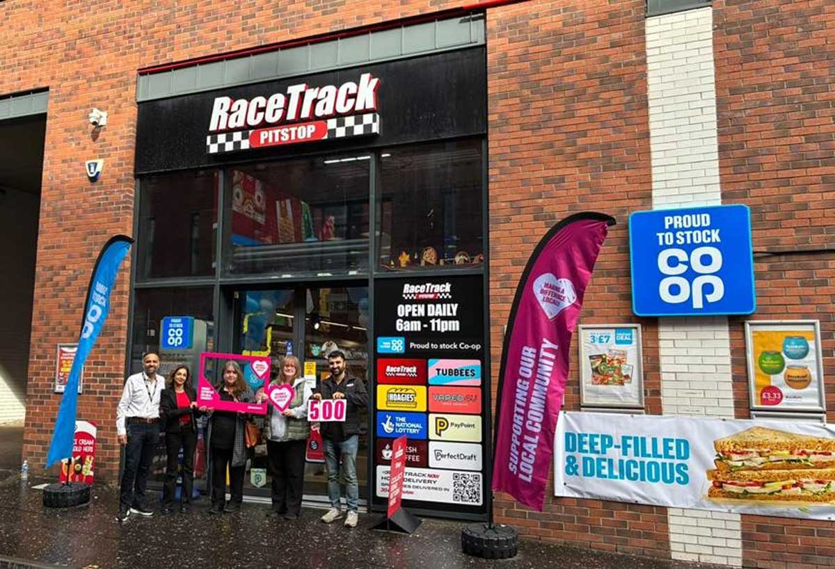 The RaceTrack Pitstop Strathclyde store celebrated its relaunch with Co-op Wholesale by making a £500 donation to the nearby Townhead Village Hall.