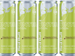 Red Bull unveils pistachio flavoured Winter Edition Pack shots of Red Bull Winter Edition Pistachio & Berries.