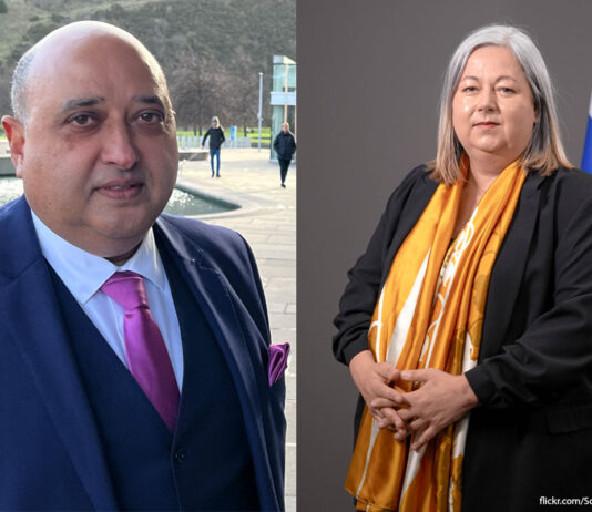 ScotGov addresses rising illicit trade in retail Headshot of Pete Cheema, chief executive at the Scottish Grocers' Federation, standing outside of Scottish Parliament and an official image of Kirsten Oswald MSP, minister for victims and community safety at Scottish Government.