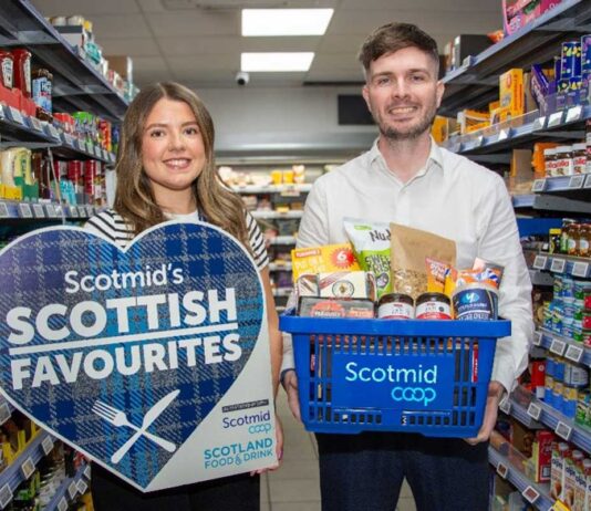 Scotmid Scottish Favourites competition is back for 2026 Lauren Rafferty, commercial Ddvelopment co-ordinator, and Steve Addison, local sourcing manager, at the retail chain launch the Scotmid Scottish Favourites 2026 competition.