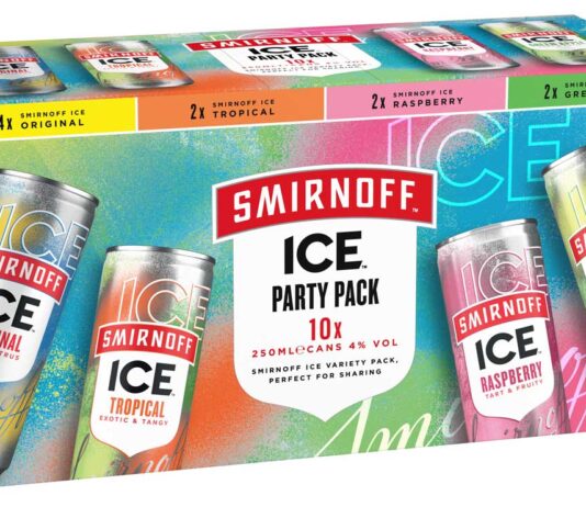 Smirnoff Ice is ready to party Pack shot of Smirnoff Ice Party Pack.
