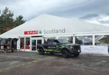 Spar Scotland celebrates Collaboration at Tradeshow Exterior image of the Spar Scotland Tradeshow tent at the 2026 event.