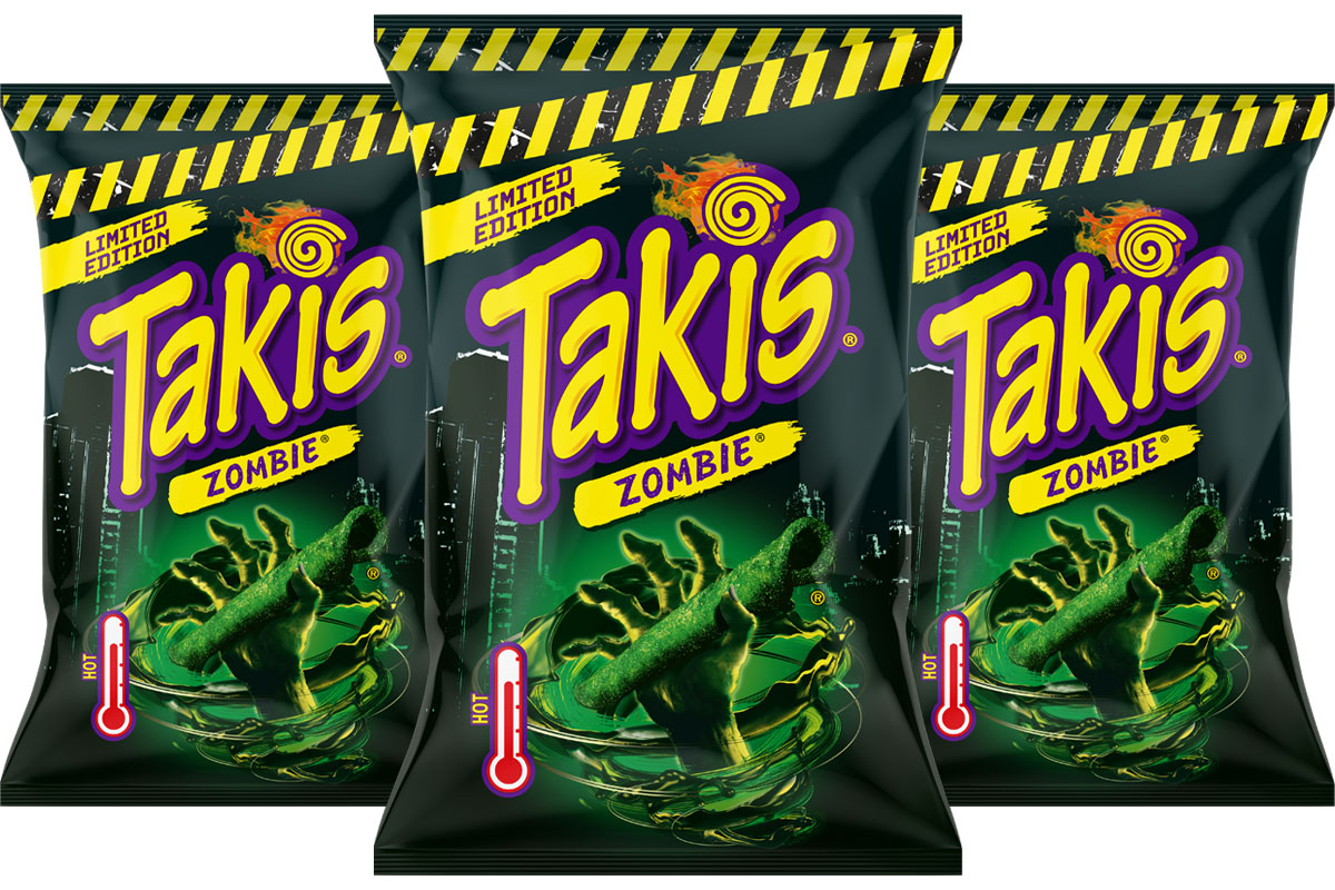 Pack shots of Takis Zombie.