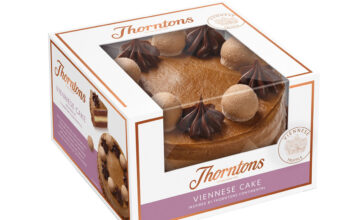 Finsbury rolls out new Thorntons Continental cake A pack shot of Thorntons Viennese Continental Cake.