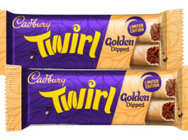 Twirl unveils limited edition Golden Dipped Pack shots of Twirl Golden Dipped bars.