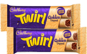 Twirl unveils limited edition Golden Dipped Pack shots of Twirl Golden Dipped bars.