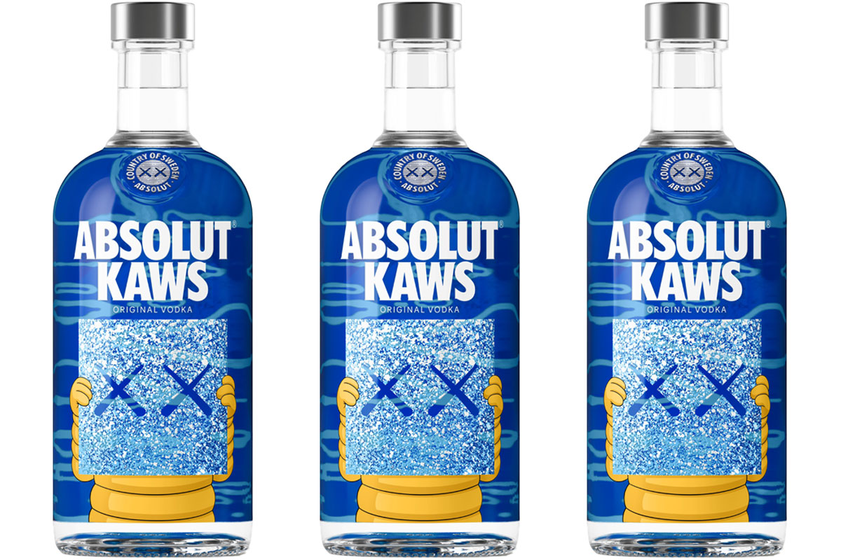 Pack shots of Absolut Vodka Artist Edition with the 2026 design from KAWS.