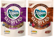Alpen expands with new non-HFSS Clusters Pack shots of Alpen Clusters Fruit & Nut and Dark Choc & Berry variants.