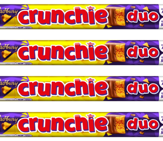 Cadbury launches Crunchie Duo packs Pack shots of Cadbury Crunchie Duo.